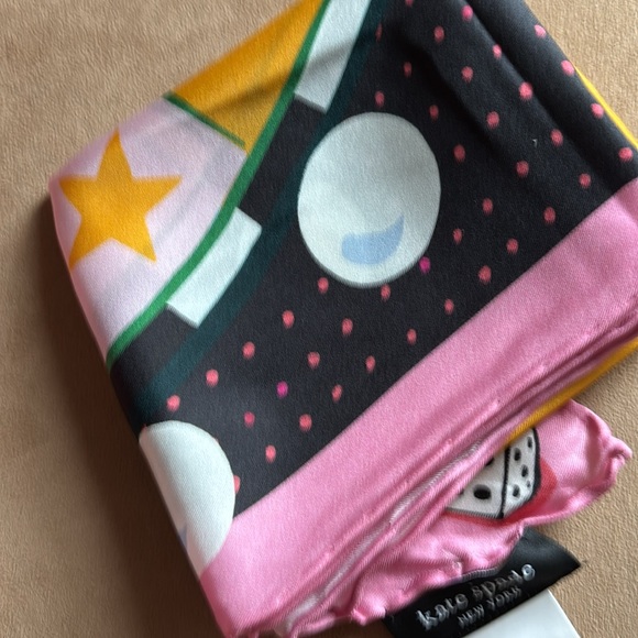 Kate Spade Printed Silk Scarf Fortune Teller 34”x34” NWT - Picture 10 of 10